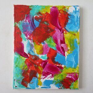Original Acrylic Painting on Canvas, 11" x 14" Signed 2021 Abstract Art